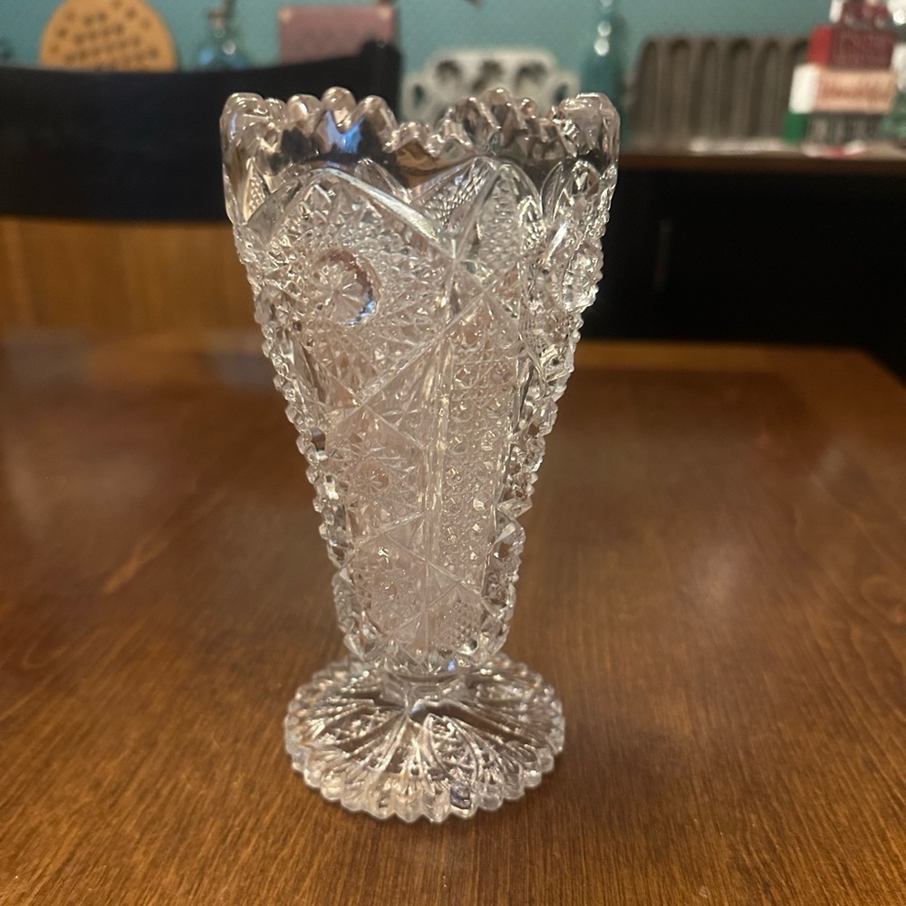 Vintage Cut Glass Vase